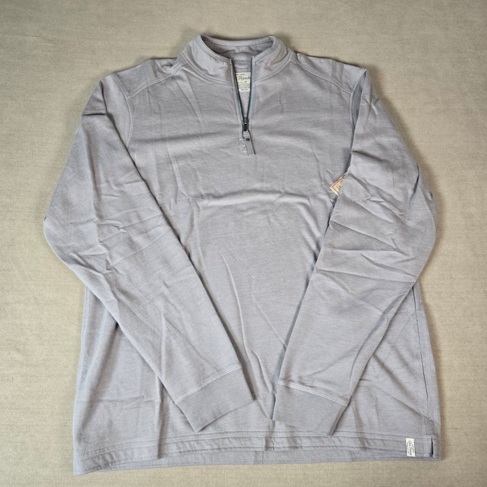 Old Ranch Mens Large Conall 1/4 Zip Pullover Alloy Gray Long Sleeve Organic NEW - Picture 2 of 9
